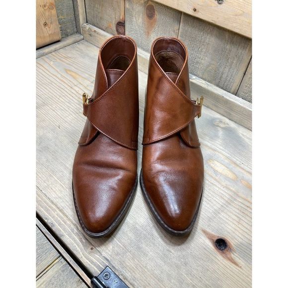 Etienne Aigner Lara II Brown Leather Womens Ankle Boots Womens 5.5M Brazil - Picture 3 of 8